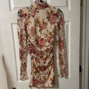 Vici Floral Long Sleeve Dress - Pink and Cream